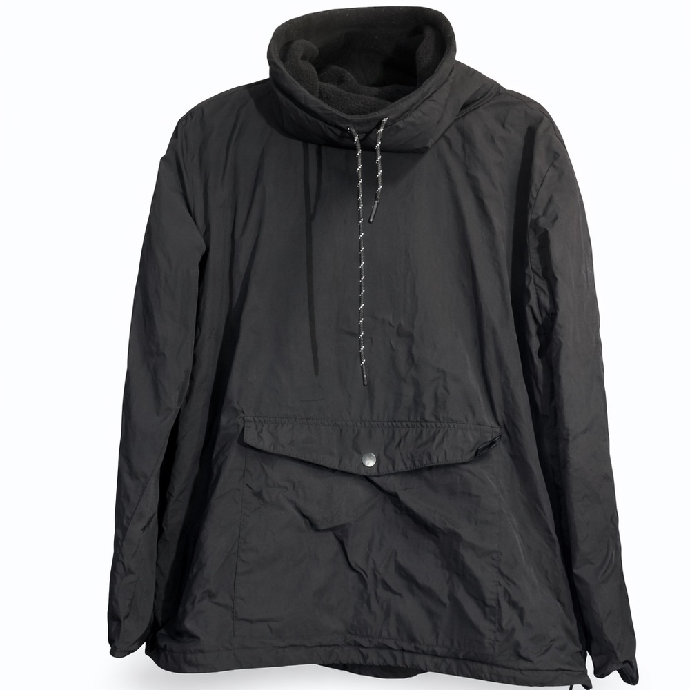 PINK Victoria’s Secret Black Fleece-Lined Cowl Neck Anorak Pullover M